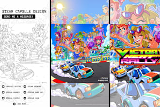 design steam capsule art, steam game banner, steam artwork, steam capsule design