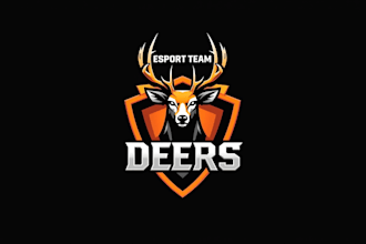 design outstanding deers head mascot logo for you with express delivery