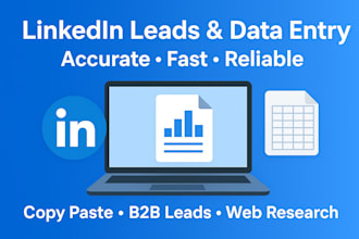 provide linkedin leads and accurate copy paste data entry