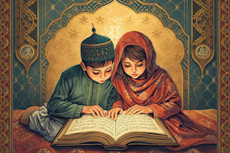 make islamic muslim illustration for children book and other