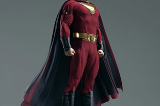 create your own superhero in full body artwork