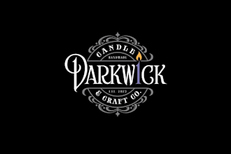design dark wick candle craft co logo
