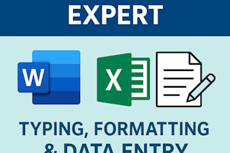 do professional ms word typing, excel data entry
