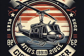 design high quality helicopter mascot logo with t shirt design