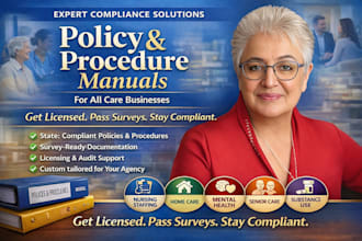 set up mental health, carf, home care, apd policy procedure manual for licensing