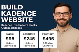 redesign wordpress website with kadence pro, spectra blocks, kadence, gutenberg