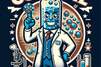 design high quality science lab mascot logo with t shirt design