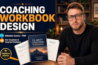 editable coaching workbook for coaches, canva coaching workbook design