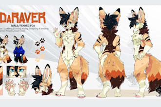 furry reference sheet design furry art fursona fursuit reference sheet