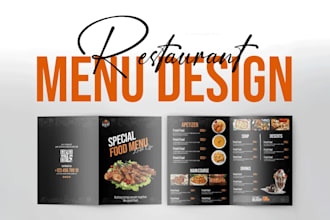 design an editable restaurant menu branding optimized for print and digital