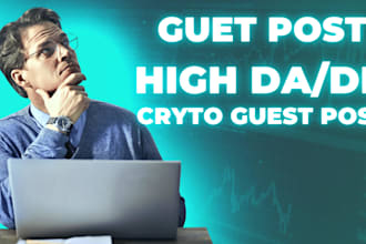 build a crypto currency back link high da,DR guest post link insertion