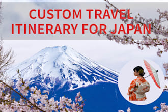 design a customized itinerary to japan
