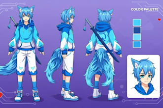draw furry ref sheet furry reference sheet anime character furry oc nsfw fursona