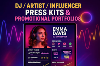 build a stylish dj artist or influencer press kit and promotional portfolio