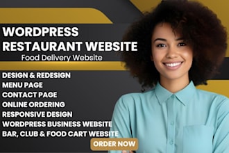 design restaurant website food delivery cafe website wordpress business website