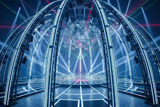 do 3d stage design, 3d event stage design, 3d staging lighting