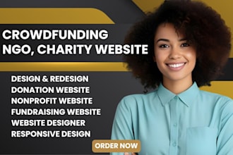 design crowdfunding website nonprofit ngo charity fundraising donation website