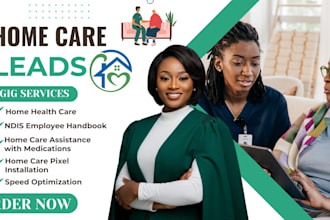 home care leads, healthcare leads, employee handbook, nursing policy and logo