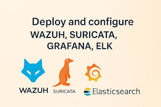 deploy and configure wazuh, suricata, implement siem, grafana, elasticsearch elk