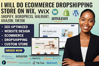 do ecommerce dropshipping store on wix shopify wordpress walmart amazon tiktok