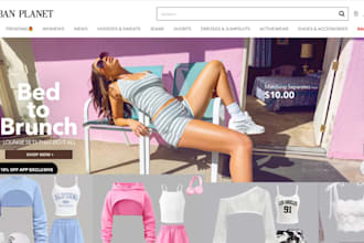 design streetwear, activewear, y2k fashion shopify store gym wear website