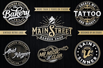 create  vintage hand made logo design for your business