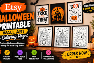 do etsy halloween printable digital wall art for etsy halloween coloring page