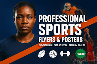 design an adorable sport flyer, gym, fitness, event football, basketball, banner