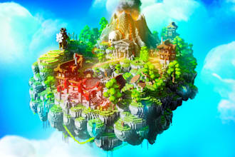 make a cool render of your minecraft hytale or roblox build