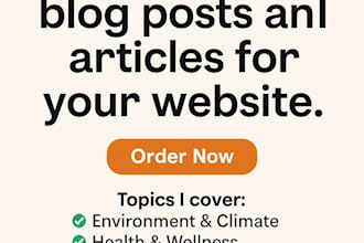 write engaging SEO blog posts and artcles for your website