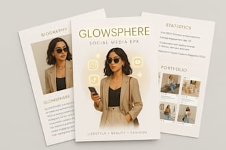 professional social media influencer epk and press kit design for branding