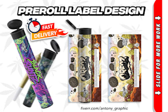 design custom pre roll tube and joint labels for cannabis brands