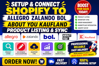 setup connect list products on allegro zalando boi aboutyou kaufland to shopify