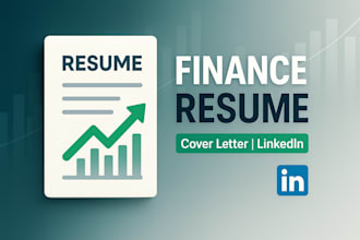 a professional finance resume, cover letter, and linkedin profile
