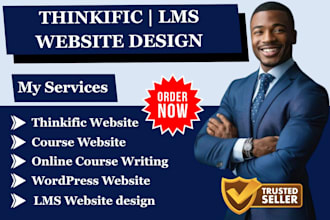 design a thinkific online course or wordpress lms website