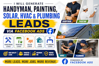 generate handyman, painting, solar, hvac and plumbing leads via facebook ads