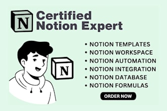 notion expert, notion consultant, notion template setup and notion automation