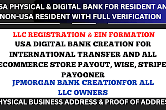 usa business bank creation, stripe, wise, payoneer for all USA llc owner