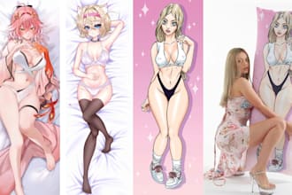 draw dakimakura body pillow nsfw, sfw for oc, vtuber, fanart in anime style