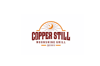design awesome copper still moonshine grill logo