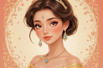 create a beautiful disney style portrait