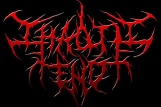 design a chaotic and brutal metal band logo with extreme detail