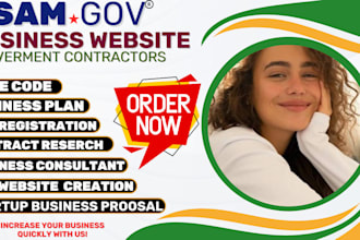 create a professional website for government contractors, sam gov registration