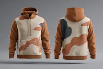 make trendy streetwear hoodie design with mockup