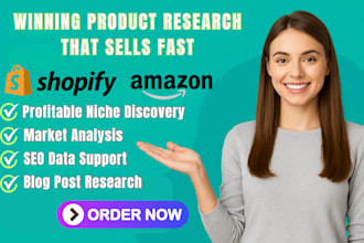 amazon fba shopify winning product research, web research, blog post, data entry