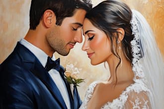 cute couple, family and wedding portrait