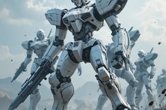 create a heroic mecha robo character