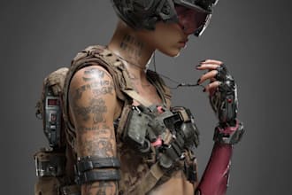 design fantasy and cyberpunk character
