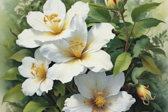draw botanical illustration of flower illustration