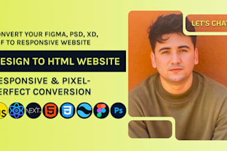 convert figma to HTML PSD to HTML PDF to HTML figma to react